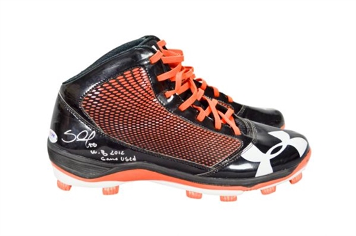 Pablo Sandoval Signed and World Series Game-Worn Under Armour Cleats (PSA)